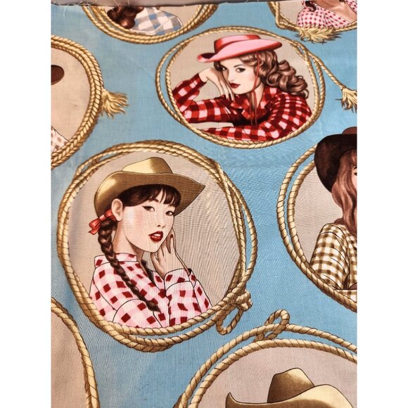 Alexander Henry Fabrics 2023 Design Group Western Cowgirl Retro 1 Yard x 45” - Picture 1 of 14